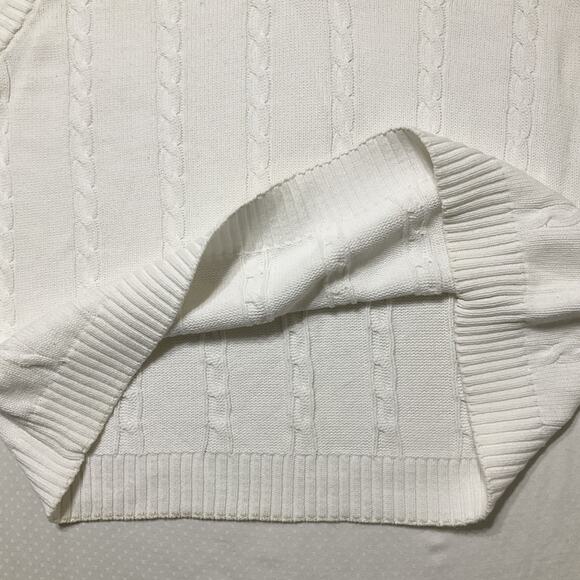 Wilson Men Sweater Vest S White Cable Knit Classic Sleeveless V-neck Classic - Picture 4 of 7